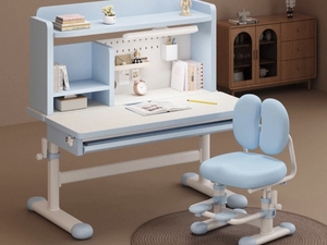 Tavolo da Lettura Ergonomico in <span class=keywords><strong>Legno</strong></span> per <span class=keywords><strong>Bambini</strong></span> con Libreria, Scrivania e Sedie Regolabili in Altezza per <span class=keywords><strong>Bambini</strong></span> - Product Image 1