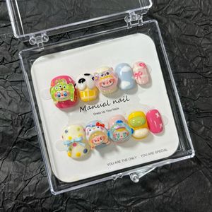 <span class=keywords><strong>Faux</strong></span> <span class=keywords><strong>Ongles</strong></span> Populaire et Vente Flash, Cartoon <span class=keywords><strong>Kawaii</strong></span> Courts Carrés Ronds Labubu, Fait Main de Luxe, <span class=keywords><strong>Ongles</strong></span> à Coller pour Filles, Nail Art - Product Image 3