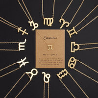 Colliers pour femmes élégants avec pendentifs, chaîne en or, collier ras du cou, astrologie, 12 signes du zodiaque, avec carte