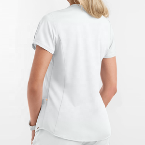 Haut d'uniforme médical extensible uni en spandex pour femme, idéal pour pharmacien(ne)s cliniques, pédiatres et chirurgiens(ses) - Product Image 3