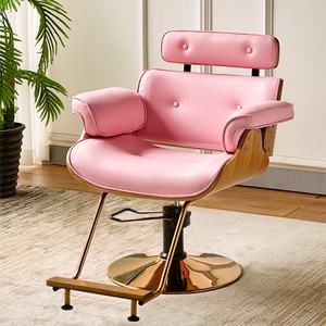 Sillón de Barbería Moderno de Alta Gama, Silla de Peluquería con Función de Elevación y Rotación, Material Metálico, Venta al por Mayor de Fábrica, Estilo Moderno - Product Image 1