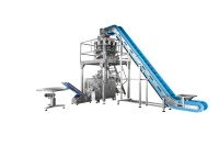 Machine d'emballage verticale automatique multi-têtes pour sachets de cacahuètes grillées, noix de cajou, céréales et snacks, avec pesage et scellage alimentaire