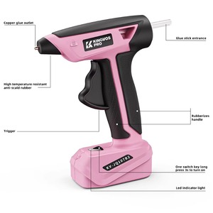 <span class=keywords><strong>Pistola</strong></span> de Pegamento Caliente Eléctrica Inalámbrica de Nuevo Tipo, Color Rojo, Precio de Fábrica, Más Vendida, Puerto Tipo C, Indicador LED, Batería de Litio de 7 mm - Product Image 3