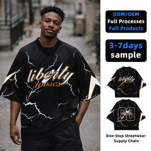 T-shirts décontractés pour hommes de premier choix, style hip-hop, en tricot Spandex/Polyester 200g, impression numérique, séchage rapide, service OEM, patchwork personnalisé - Product Image 1