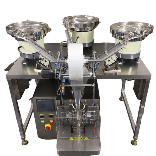 Small Automatic Packing Fill Machine for Apparels Counting Bolts Nuts Check Weight Plastic Pouch Hardware Fastener Screw Nut