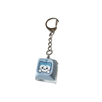 Porte-clés personnalisé mignon de dessin animé, jouet anti-stress lumineux, clavier étanche, touches en plastique lumineuses multicolores, DIY