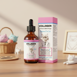 Gouttes de collagène <span class=keywords><strong>pour</strong></span> chats riches en protéines OEM avec <span class=keywords><strong>biotine</strong></span>, MSM et gingembre <span class=keywords><strong>pour</strong></span> la santé des articulations et digestive 60ml - Product Image 4