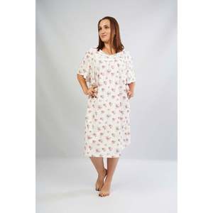 Camisón de Manga Corta para Mujer Herba, Ropa de Dormir Clásica de Tela Suave, Color Lila - Product Image 1