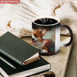 <b>Ceramic</b> <b>Mug</b> 11oz Frosted Black Heat Sensitive Color Changing Gift Cup - Product Image 3
