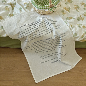Essuie-tout de cuisine personnalisé réutilisable en coton naturel, motif anglais vintage, en coton et lin, pour la décoration de cuisine et comme accessoire de photographie - Product Image 1