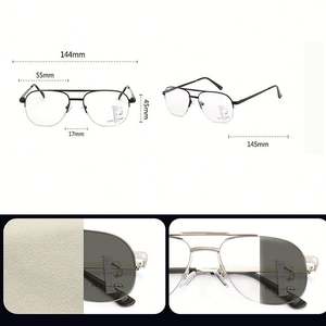 Gafas de Lectura Progresivas Multifocales con Filtro de Luz Azul, Diseño de Piloto, Fotocromáticas, de Aleación, con Logotipo Personalizado para Hombre - Product Image 4