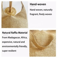 Sac fourre-tout d'été en papier de paille naturelle Maroc Femmes Ouvert Raphia Crossbody Handbags Madagascar for Beach