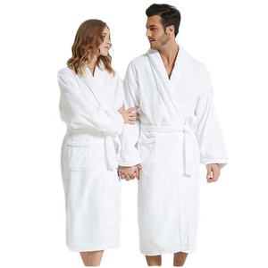 <strong>Ladies</strong> Queen Thick Terry 100% Cotton Unisex White Bathrobe Night <strong>Dressing</strong> <strong>Gown</strong> Bathrobes - Product Image 1