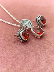 Natural <b>Real</b> Quartz <b>Crystal</b> Pendant Necklace and Earrings Jewelry Set 925 Sterling Silver Handmade Fine Jewelry for Women OEM - Product Image 5