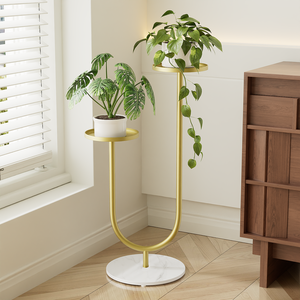 Porte-fleurs en fer doré en forme de U, sur pied, style simple, pour salon, support de rangement pour plantes <span class=keywords><strong>d</strong></span>'<span class=keywords><strong>intérieur</strong></span> - Product Image 6