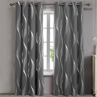 Rideaux occultants de luxe en tissu rouge avec estampes argentées pour chambre et salon, style américain, vente en gros