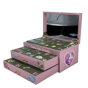 Rỗng Advent Lịch 12 Ngăn Kéo Màu Hồng Tùy Chỉnh In Ấn Giấy Hộp Quà Tặng Sang Trọng Bao Bì Đồ Trang Sức Advent Lịch Hộp - Product Image 4