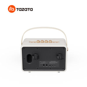 Haut-parleur sans fil rétro 60W Super Sound, design en cuir et bois, avec micro, pour intérieur - Product Image 6
