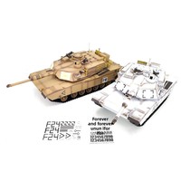 HengLong - Tanque de Batalla RC a Escala 1:16, Estilo M1A2, 62 cm, 7.4 V, 1800 mAh, Disparo de BB, Sonido de Humo, Torreta Giratoria, Alcance de 80 m, AA