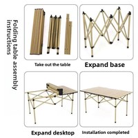 Tragbares Klappbar-Tisch-Stuhl-Set im Egg-Roll-Design aus Kohlenstoffstahl für Outdoor-Nachtmärkte, Grillpartys und Selbstfahrer-Trips