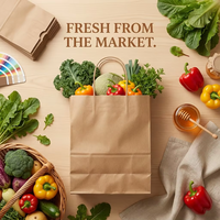 Sacchetti di Carta Kraft Ecologici Personalizzati con Nastro, Campione Gratuito, per Promozione Alimentare, Confezioni Natalizie Artigianali, Sacchetto di Carta Kraft con Logo Personalizzato