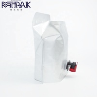Sac en plastique en feuille d'aluminium Pochette pour liqueur de vin avec bec verseur Pochette pour liquide à boire avec zip-lock