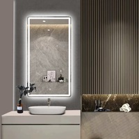 Miroir de salle de bain LED moderne anti-buée avec lumière Écran tactile intelligent Miroir mural éclairé Miroir de salle de bain