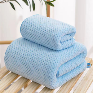 Mô Hình Màu Rắn Sợi Nhỏ San Hô Fleece Waffle Khăn Tắm Siêu Thấm Và Nhanh Chóng Khô Cho Nhà Sử Dụng Dệt Kỹ Thuật - Product Image 2