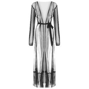 萨迪女式性感热蕾丝晚礼服长款新娘长袍编织镂空内衣热蕾丝晚装内衣 - Product Image 5