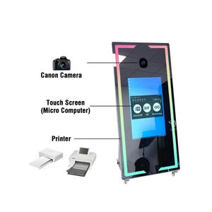 Photomaton Miroir Magique XINRUIJIA |   Station de selfie à écran tactile 70 pouces avec anneau lumineux RGB et cadre métallique pour location événementielle (mariages, fêtes) X - Product Image 6