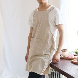 Delantal de Lino y Algodón Hecho a Mano Estilo Japonés, Diseño Retro sin Cordones para el Hogar, ¡Gran Venta! Personalizable con LOGO - Product Image 4