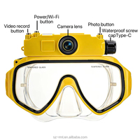 Masque de plongée sous-marine HD avec lentille en verre trempé sur ordonnance, en silicone et ABS, étanche, pour la plongée sportive et l'enregistrement vidéo en mer