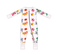 Pakaian Anak Grosir Populer, Romper Bayi Custom Print dengan Resleting untuk Bayi Laki-laki dan Perempuan 0-24 Bulan, Lengan Panjang, Tanpa Kaki
