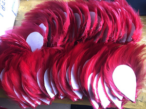 Rose vif artisanat bricolage tampons de plumes naturelles pour les femmes chapeau chapellerie pince à cheveux accessoire bandeau Fascinator fleur mariage décor - Product Image 3