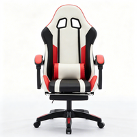 Chaise de gaming ergonomique moderne Boss Racing avec dossier haut, appui-tête réglable, massage, pliable, en cuir PU, pivotante, avec repose-pieds