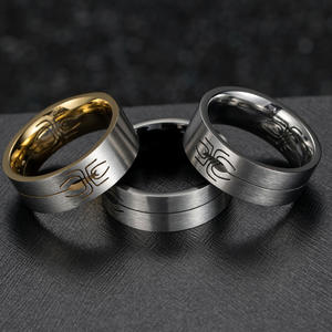 Men's Titanium Steel <b>Ring</b> Spider Design Hollow Insect Pattern Black Gold Color Gift Jewelry Fashion Trendy Accessory - Product Image 1