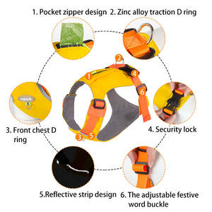 เสื้อกั๊กสุนัขขนาดเล็กน้ำหนักเบาขนาดกลางสะท้อนแสงกระเป๋ามีซิปสายจูงสุนัข - Product Image 6