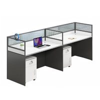 Poste de travail en îlot de bureau, bureau informatique moderne en bois, avec cloison de séparation pour employé, ensemble de mobilier de direction, vente en gros