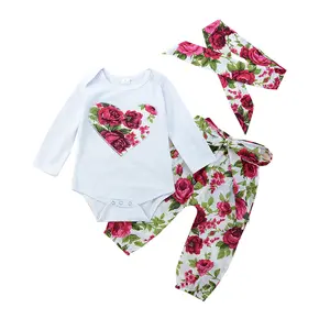 Hao Baby 2019 New Female Baby Suit Girls Wear Printing Round Neck Clothing Infant Child Autumn Romper