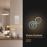 Interrupteur intelligent à variateur de lumière MOES Tuya Zigbee Star Feather Series, réglage de la luminosité, commande à distance par application, commande vocale avec Alexa Google Home