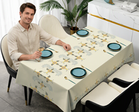 Nappe de table blanche en PVC style chemin de table, imperméable et résistante à l'huile, résistante à la chaleur, pour la décoration de la maison, les mariages et les hôtels