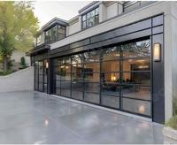 Porte de garage électrique de luxe en verre pour mur rideau, design transparent, pré-assemblée, monobloc, facile à installer