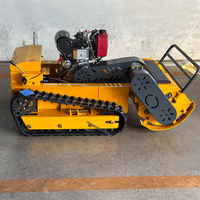 Tondeuse robot diesel automatique 80cm 100cm 120cm pour champ, à braquage zéro, télécommandée, coupe-herbe, broyeur à fléaux