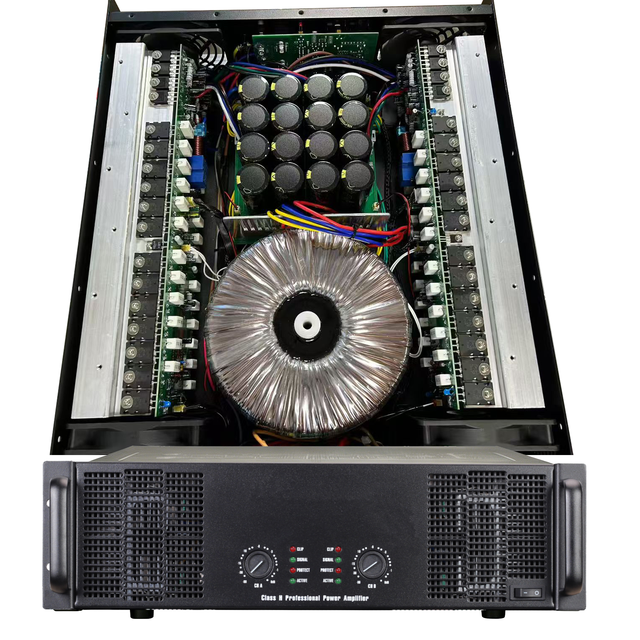 Class H Professional Audio Power Amplifier 2CH 1800W X2 High Power PA Amplifier for Live Sound Stage DJ KTV Rental OEM Factory