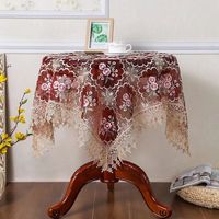 Nappe couverture de Table ronde personnalisée mariage broderie dentelle banquet nappe
