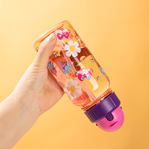 Children's <b>Plastic</b> Water Cup Cute Student Summer <b>Straw</b> Cup Outdoor Travel Portable Direct <b>Drinking</b> Water Bottle - Product Image 5