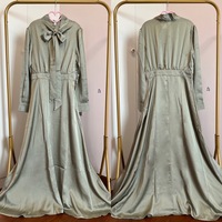 Longue robe Maxi haute qualité EID Ramadan musulman grande balançoire vêtements islamiques Dubai tache Flowy Satin Abaya