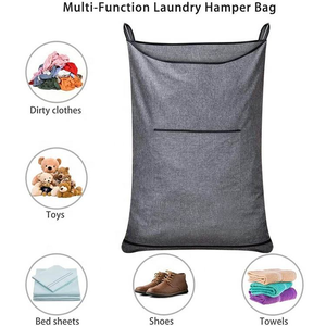 Vente directe d'usine de paniers <span class=keywords><strong>à</strong></span> <span class=keywords><strong>linge</strong></span> suspendus en tissu Oxford de qualité, grands et durables, avec poche avant, porte, gain de place, rangement de vêtements - Product Image 5