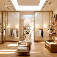 Armoire et présentoir de vêtements pour femmes de magasin spécialisé moderne avec présentoir personnalisable