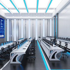<span class=keywords><strong>Console</strong></span> moderne à hauteur réglable Table de salle de contrôle intelligente pour immeuble de bureaux Bureau de travail par le fabricant - Product Image 1